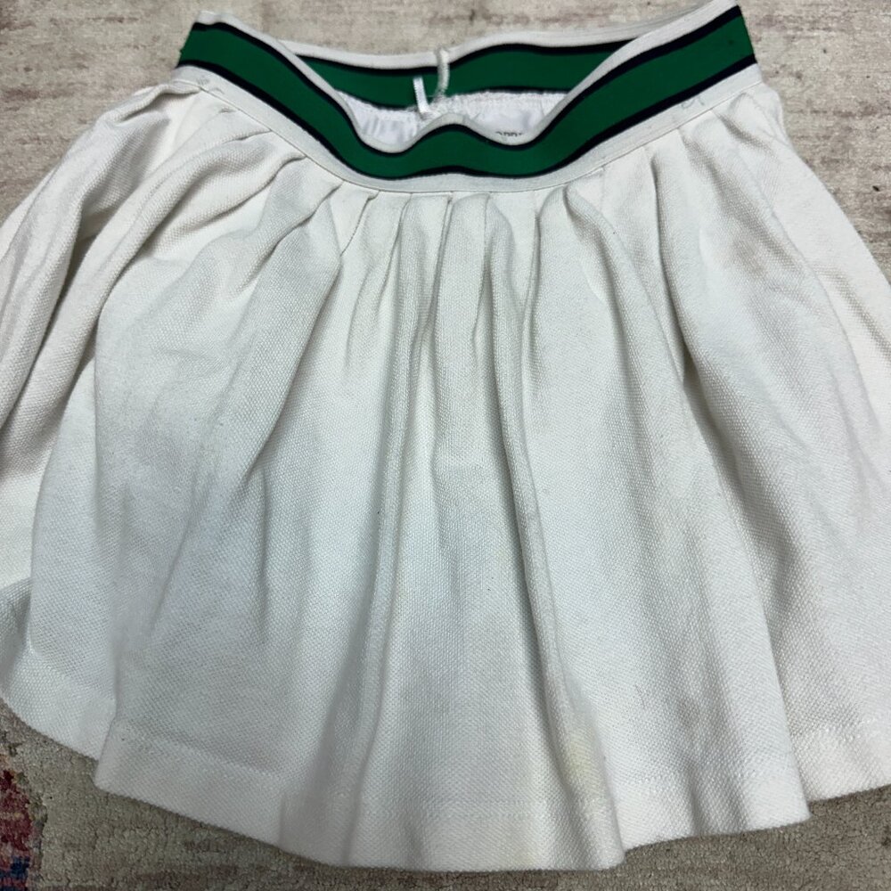 Monoprix White and Green Girls Skirt Size 10 In Good Shape